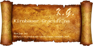 Kirnbauer Graciána névjegykártya